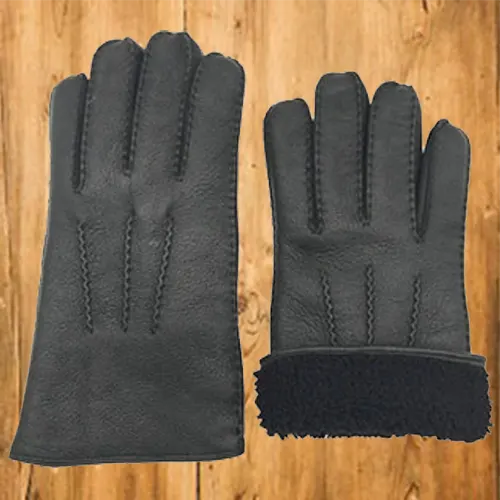 Gants pour homme en mouton double face ( retourné ) - Pic et Coud Buchy