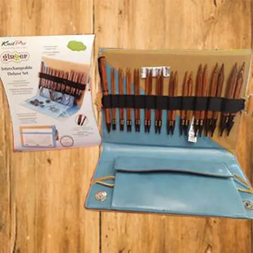 Coffret Cuir Aiguilles Circulaires en Bambou - Pic et Coud Buchy