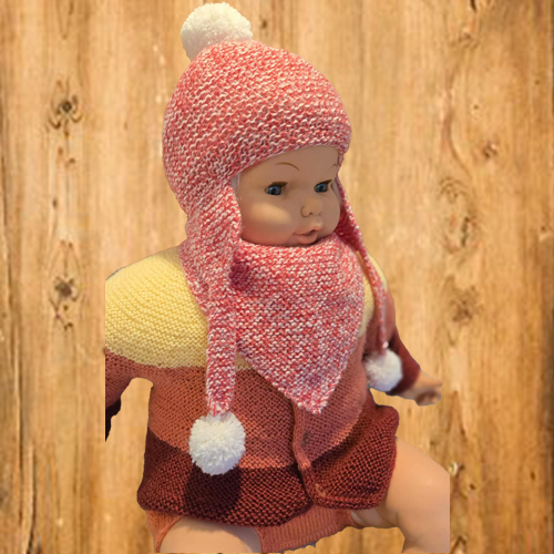 Ensemble Bonnet 3/6 mois avec son Bandana